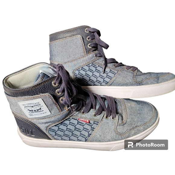 Levi's 501 Mason Denim Hi Top Sneakers Size 11 - Picture 1 of 8